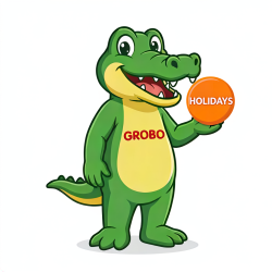 Firefly_neben dem krokodil ein button kommen über die hand wo in einem orangen kreis -FERIEN- 745747